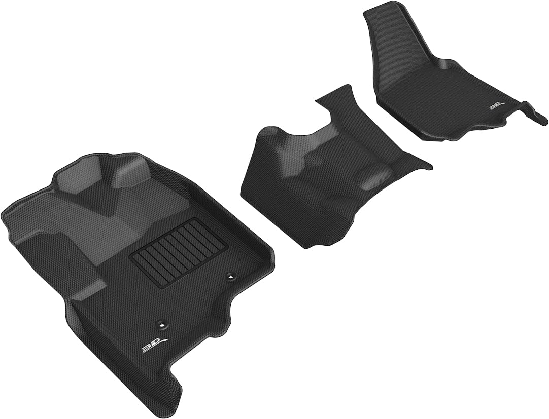 12-16 Ford F-250 350 450 3D MAXpider Bench Seat No Floor Shift Kagu 1st Row Floormats - Black (L1FR08911509)