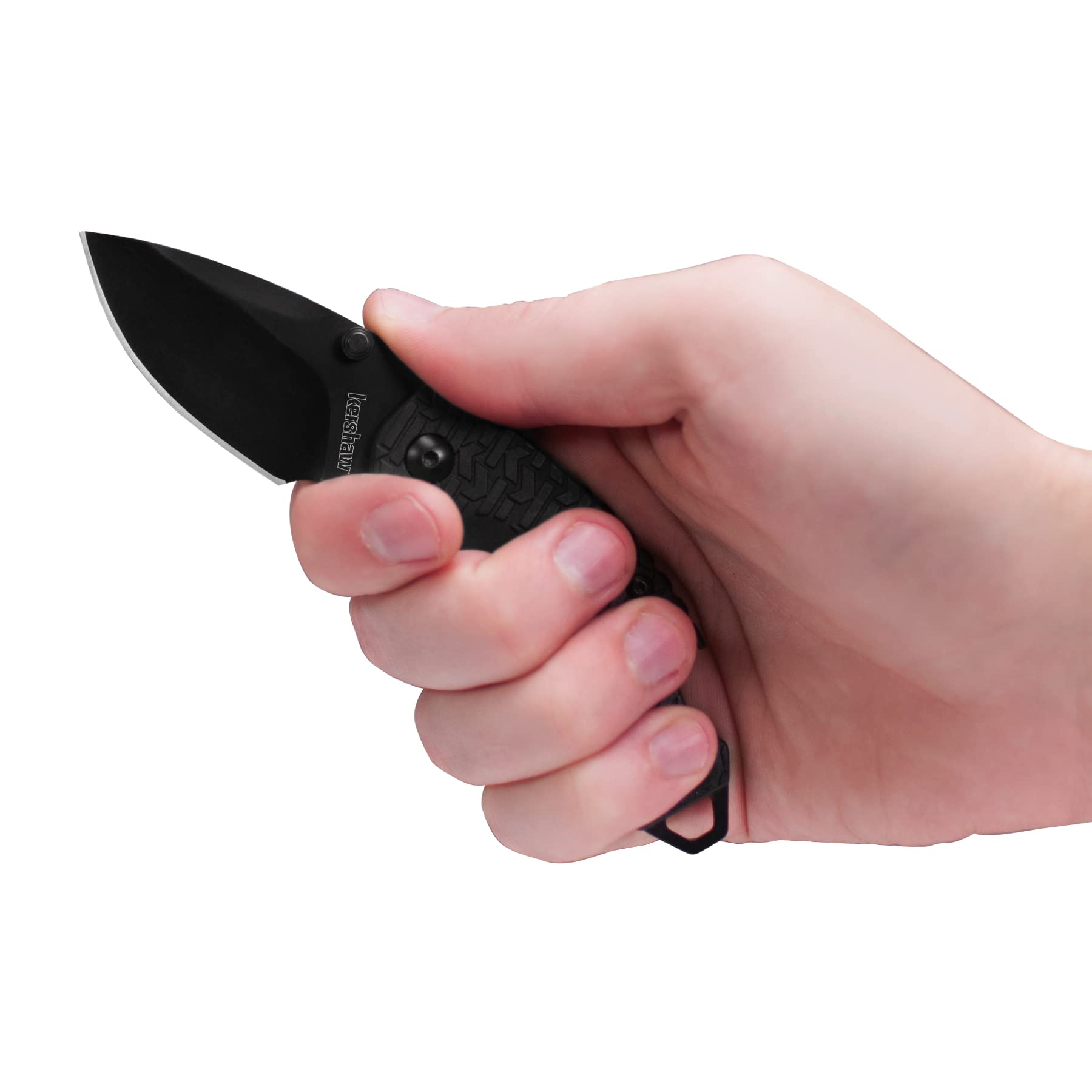 Multifunction Pocket Knife Kershaw Shuffle (8700BLK) with 2.4 Stainless Steel Blade and Black-Oxide Coating and Black K-Texture Grip Handle, Features Flathead Screwdriver and Bottle Opener, 2.8 oz.