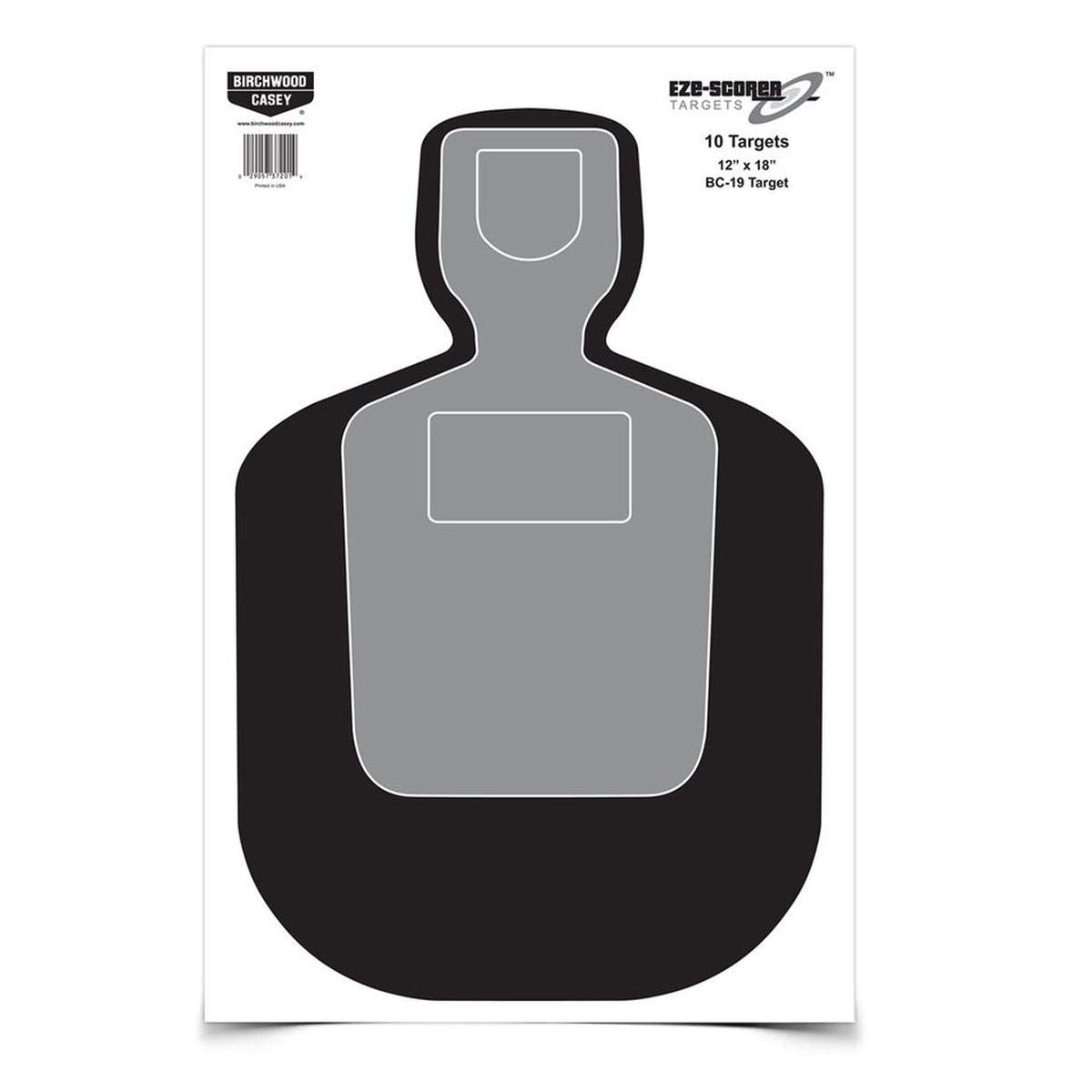 12" x 18" Birchwood Casey Eze-Scorer BC-19 Shoot-Up Brilliant White Paper Targets for Indoor and Outdoor Use, 10 Targets