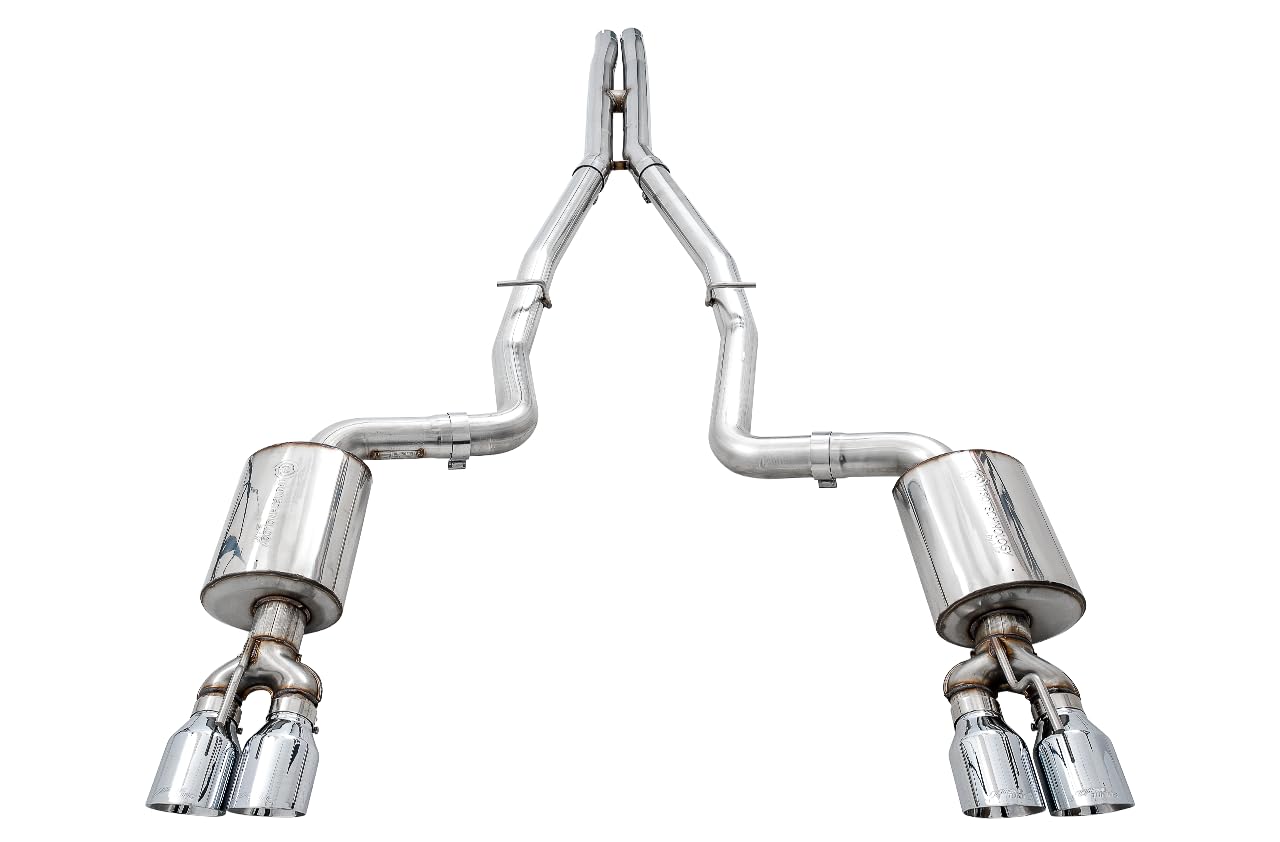 Dodge Challenger AWE Tuning 2015+ 6.4L/6.2L Non-Resonated Touring Edition Exhaust - Quad Silver Tips