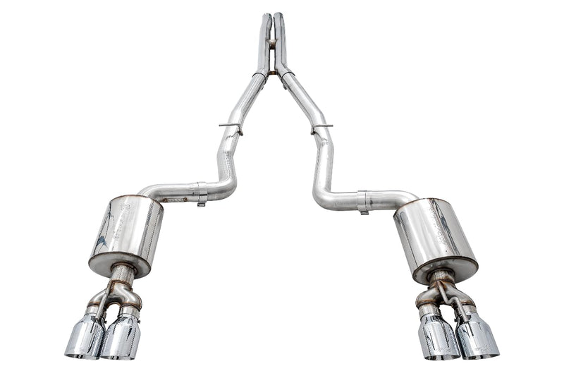 Dodge Challenger AWE Tuning 2015+ 6.4L/6.2L Non-Resonated Touring Edition Exhaust - Quad Silver Tips