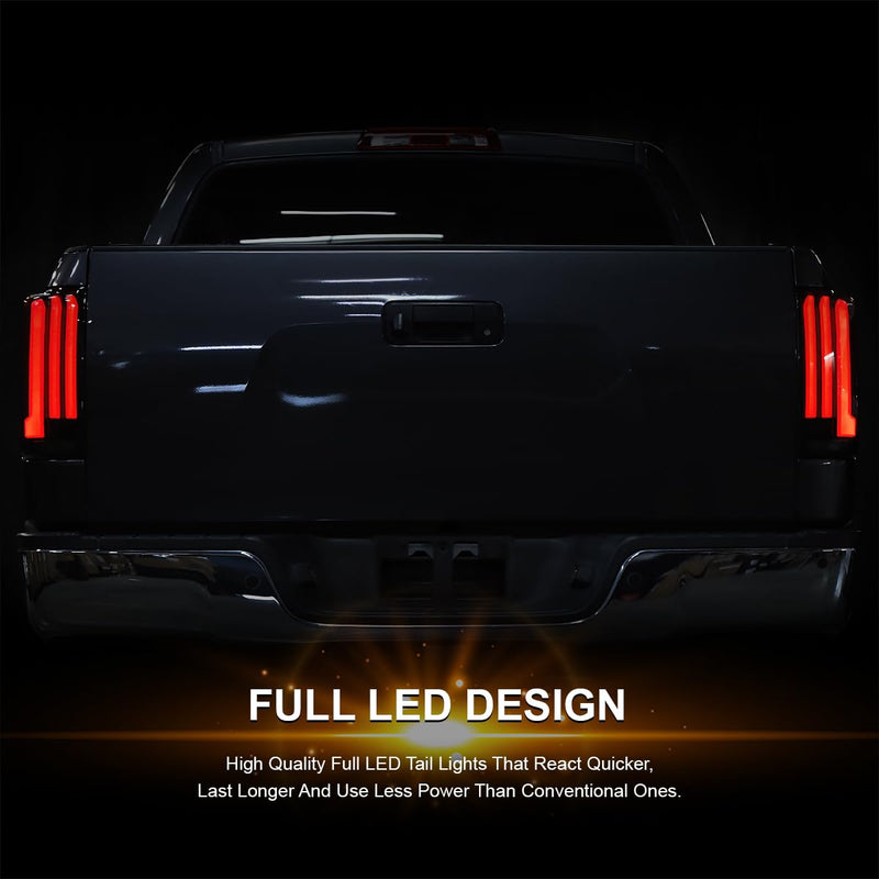 Full LED Sequential Tail Lights SPEC-D TUNING w/Red LED Light Bars and Startup Animation Compatible with 2007-2013 Toyota Tundra, Left + Right Pair Assembly