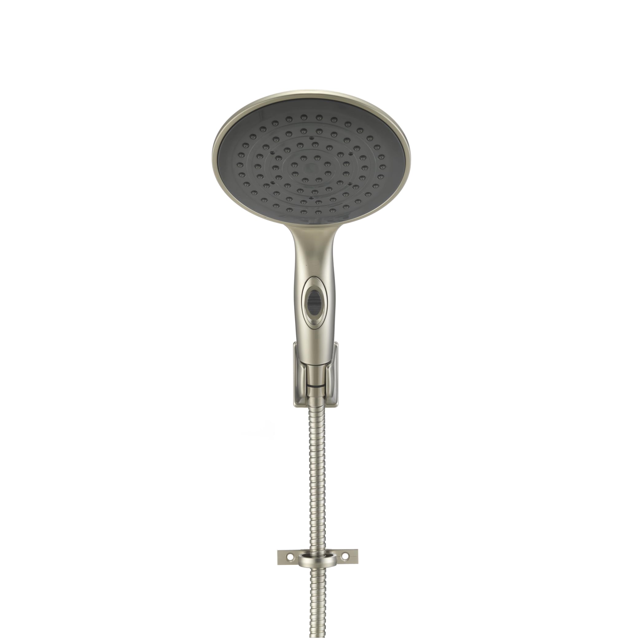 Dura Faucet Luxury 6” Rain Shower Wand & Hose Kit (DF-SA434K-SN) – Satin Nickel, RV Handheld Shower Head with Eco-Friendly On/Off Switch, 60” Stainless Steel Hose, Wall Bracket & Hardware