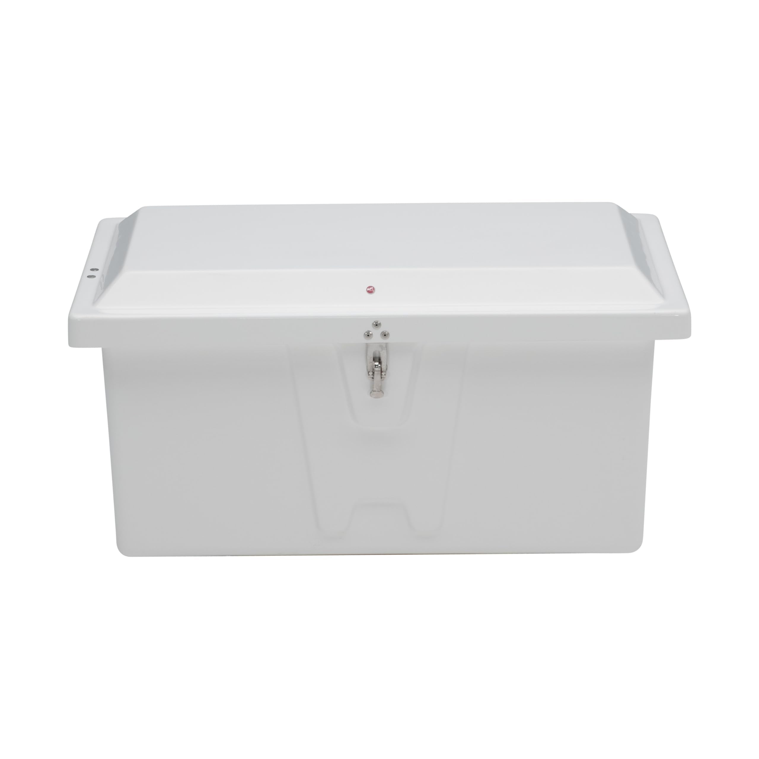 Taylor Made Low-Profile Stow 'N Go Fiberglass Dock Box, White (20" H x 40" W x 19" D) – Fiberglass construction, UV gelcoat finish, stainless steel lockable latch and hardware – 2020108640