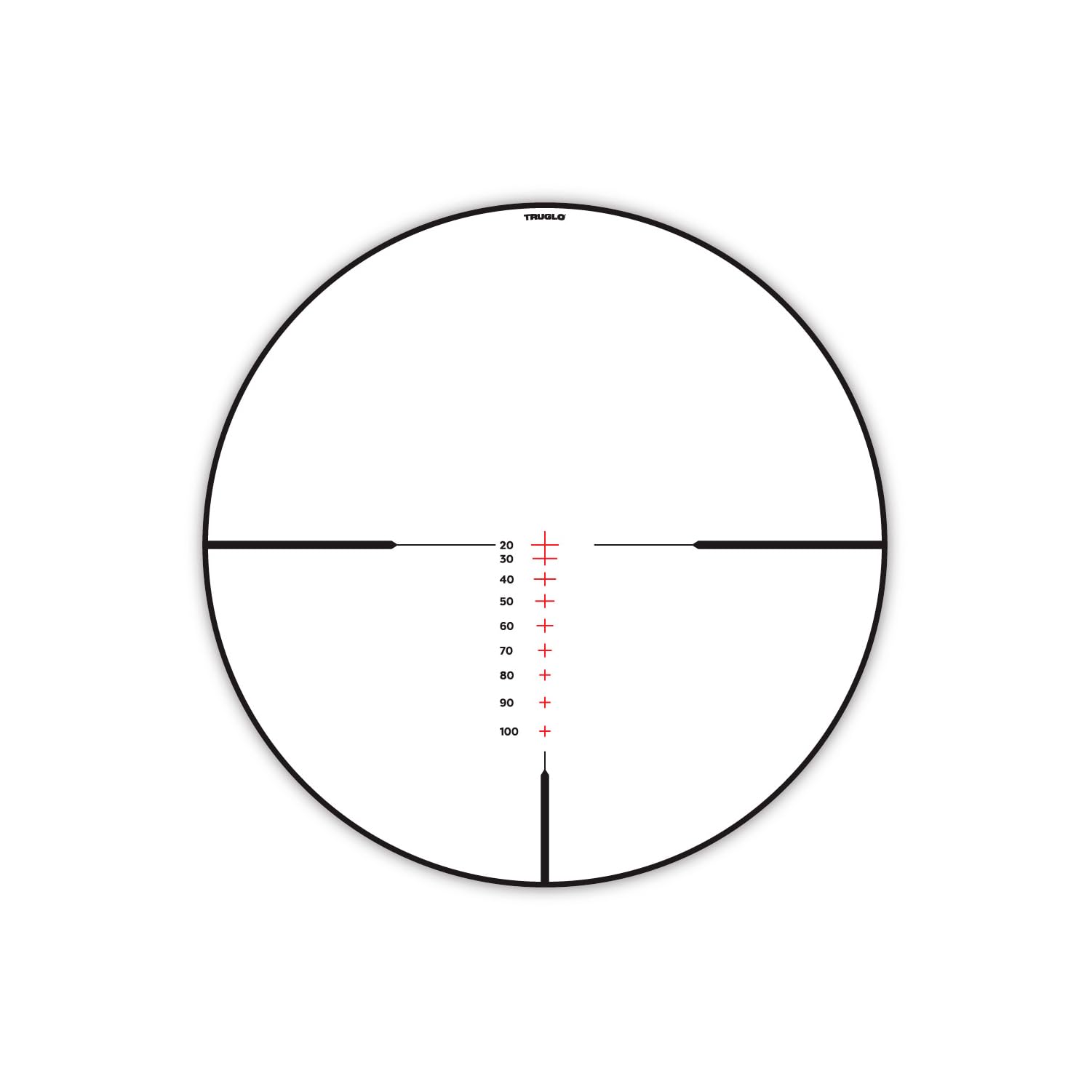 Opti-Speed TRUGLO Velocity Calibrated Adjustable Crossbow Hunting Scope for Increased Accuracy | 1-4 x 24mm; 215-450 FPS; Fully-Coated Lenses; Brightness Control