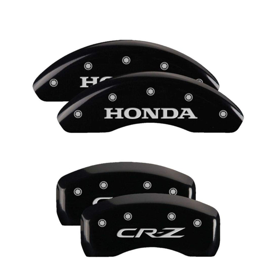 MGP Caliper Covers Black Powder Coat Finish 20206SHCRBK Engraved Caliper Cover with Silver Characters, Set of 4 "Honda/CR-Z"