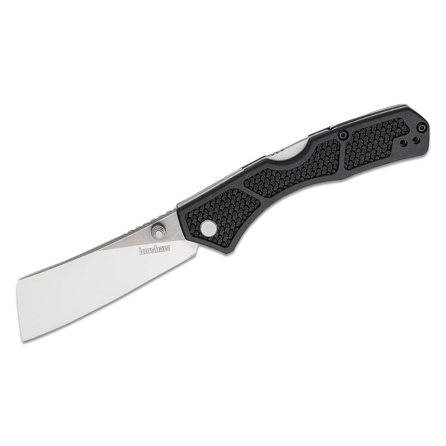 Kershaw Pocket Knife Hatch, Black and Gray Design, 3.15 Inch Steel Cleaver, EDC with Manual Opening, Reversible Deep Carry, Everyday Carry Pocket Knife for Men and Women
