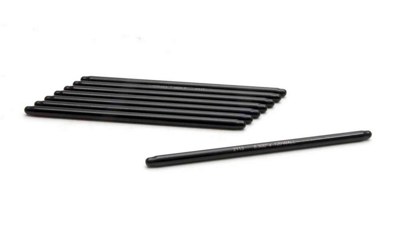 Pushrod Manley, 9.500 in Long, 3/8 in Diameter, 0.135 in Thick Wall, Swedged Ends, Chromoly, Set of 8