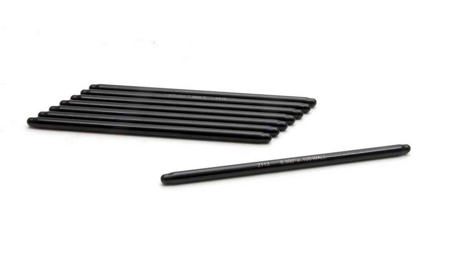 Pushrod Manley, 9.500 in Long, 3/8 in Diameter, 0.135 in Thick Wall, Swedged Ends, Chromoly, Set of 8