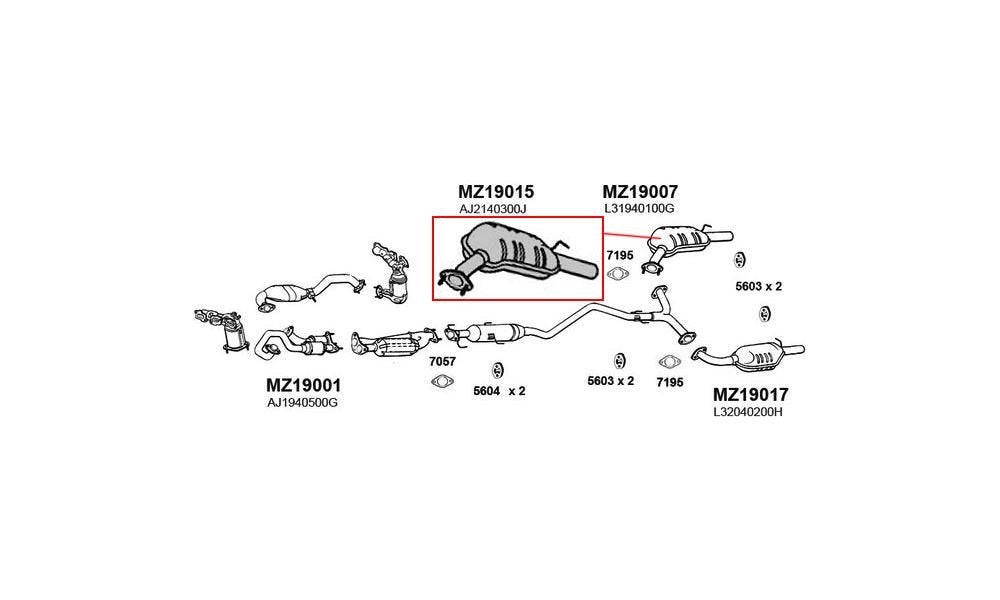 Muffler, Rear ANSA (MZ19007)