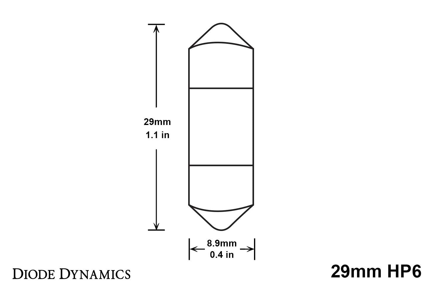 HP6 29mm LED Bulb Warm White Single Diode Dynamics