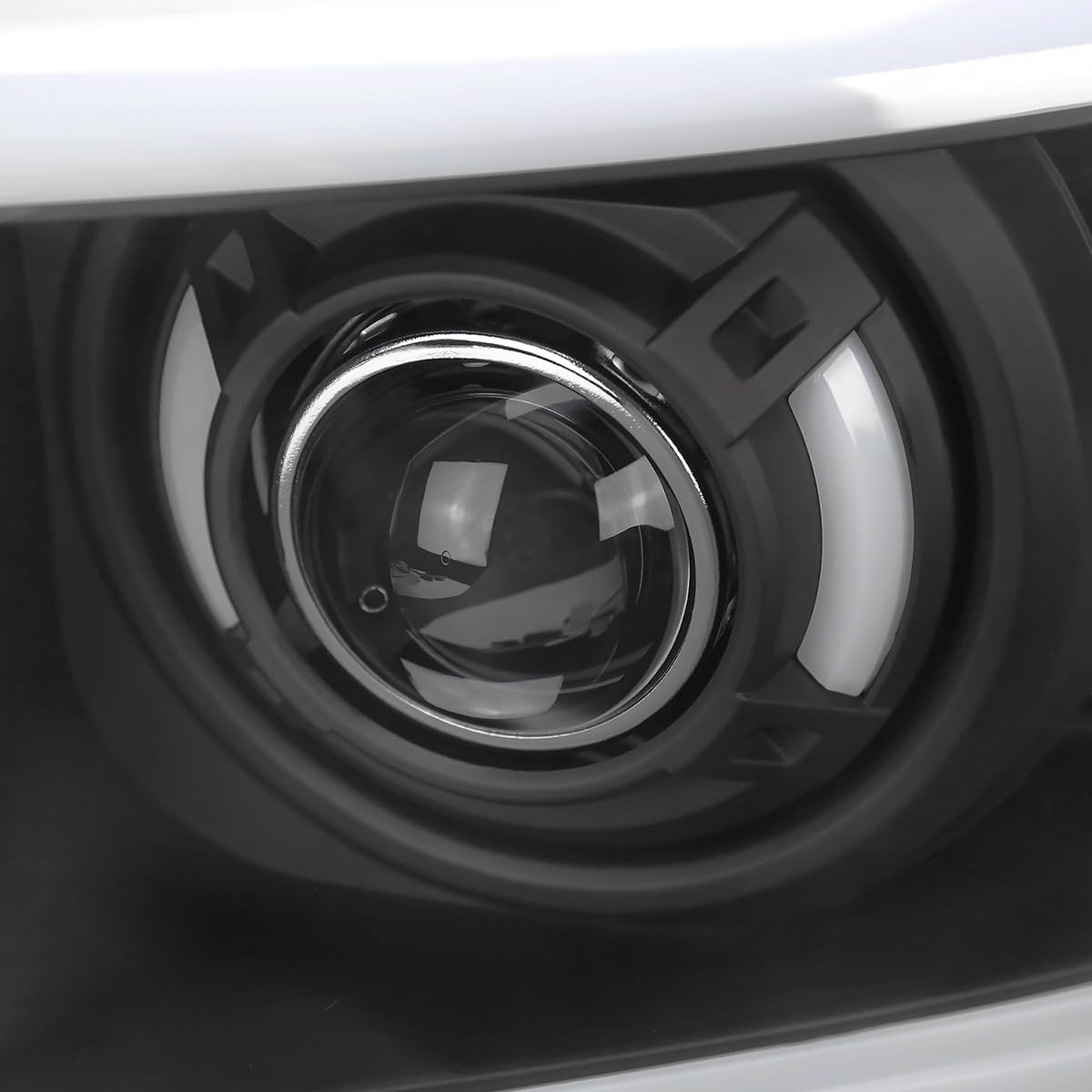 Black LED Tube Projector Headlights SPEC-D TUNING Compatible with 2006-2008 Dodge Ram 1500 2500 3500, Left + Right Pair Headlamps Assembly