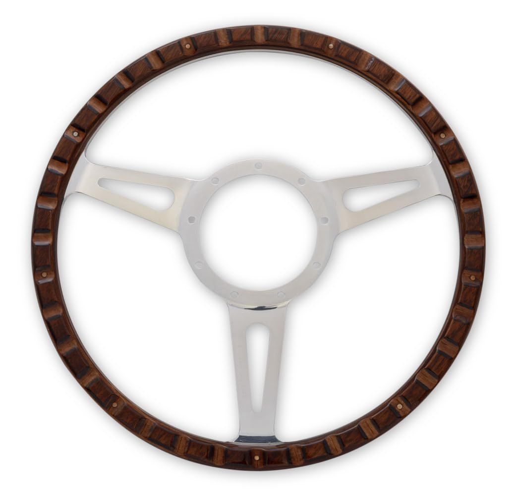 Cobra Style Scott Drake Wood & Aluminum 14" 9 Hole Steering Wheel S1MS-3600-WG-14