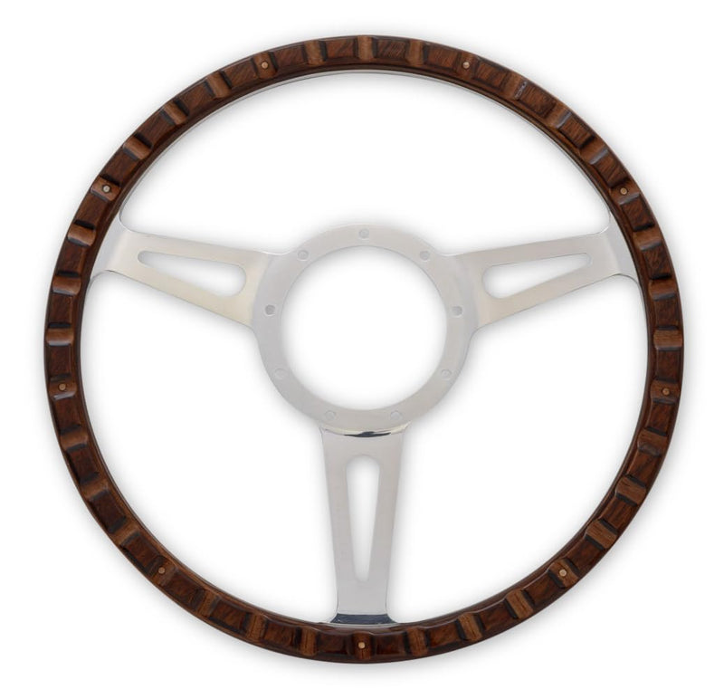 Cobra Style Scott Drake Wood & Aluminum 14" 9 Hole Steering Wheel S1MS-3600-WG-14