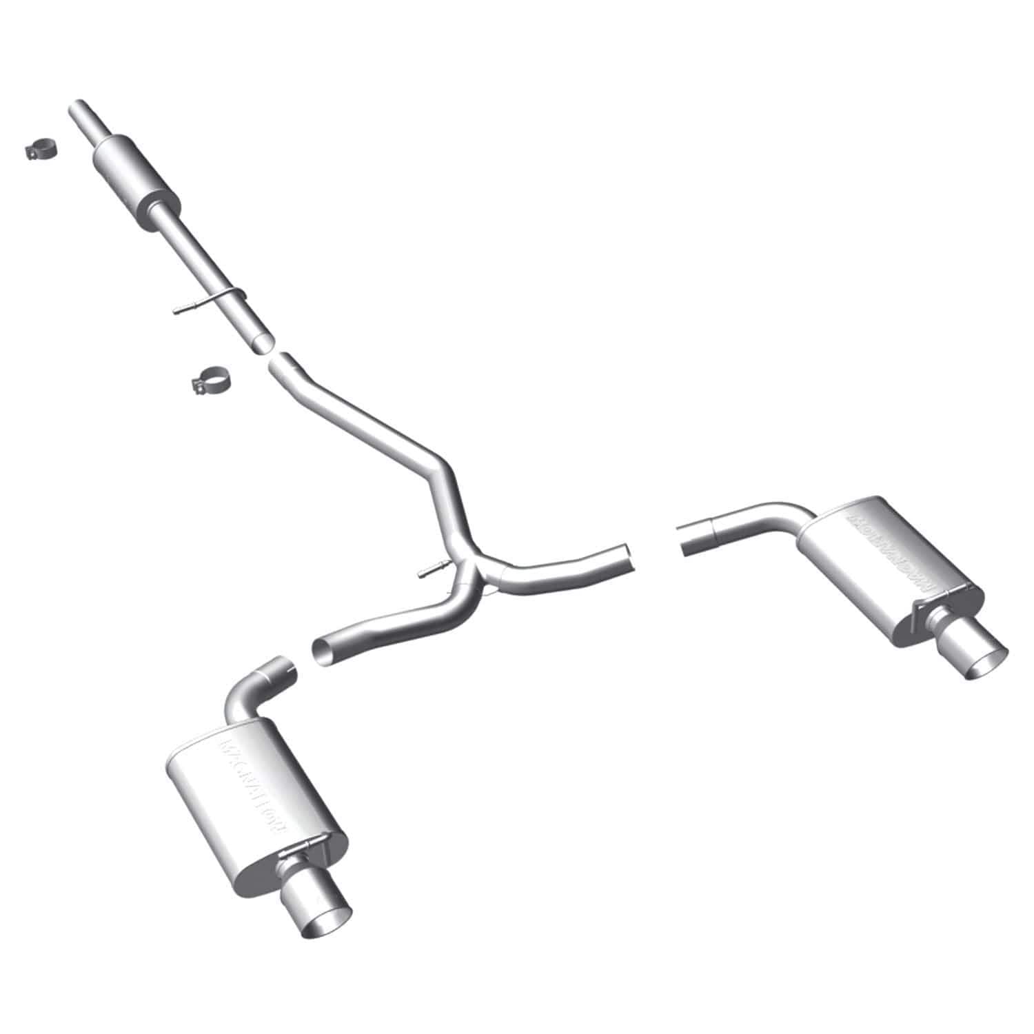 Large MagnaFlow Stainless Steel Performance Exhaust System Kit 15467