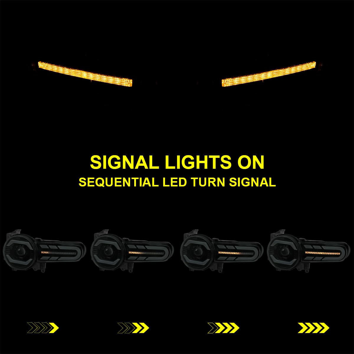 Black Smoke SPEC-D TUNING Full LED Projector Headlights w/Sequential Turn Signal and Startup Animation Compatible with 2007-2014 Toyota FJ Cruiser, Left + Right Pair Headlamp Assembly