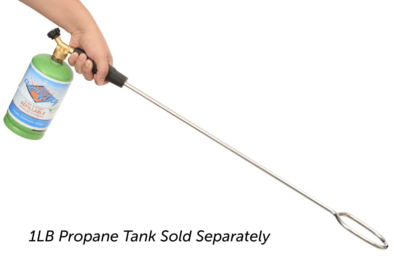 Flame King Fire Starter Torch Propane works with 1lb Tanks for Firepits, Charcoal Grills, Wood Oven