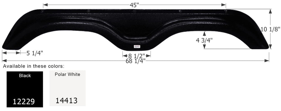 Fender Skirt ICON 14413, Tandem, Holiday Rambler, FS2229, Polar White