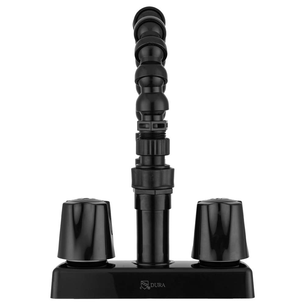 Dura Faucet Quick Connect RV Exterior Faucet with 360-Degree Flexible Gooseneck Spout (Black)