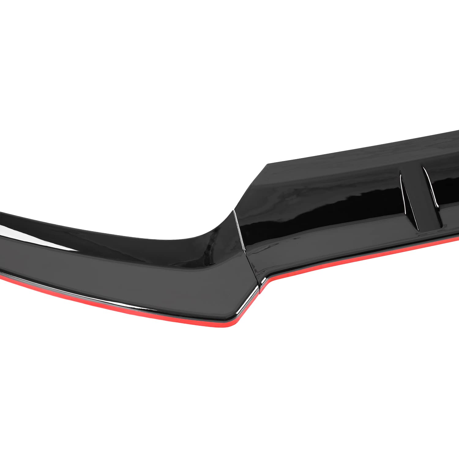 Glossy Black Red Trim Spec-D Tuning Front Bumper Lip Splitter 3PC Compatible with Mercedes Benz W205 2015-2018