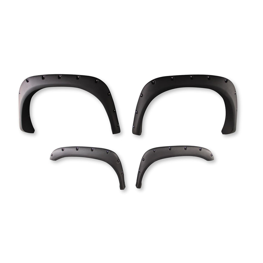 Fender Flares TrailFX Fits Dodge Ram 1500 2002-2008 Pocket Style Black Smooth Paintable Polypropylene, Set of 4 with Stainless and Black Steel Rivets TrailFX TFD3001S