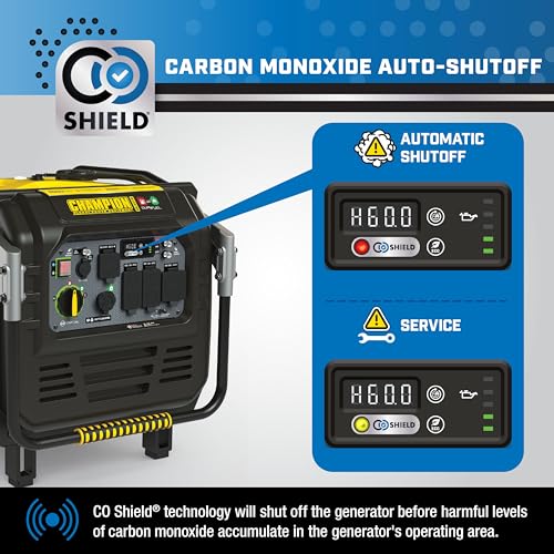 8500-Watt Champion Power Equipment Electric Start Dual Fuel Home Backup Portable Inverter Generator with Quiet Technology and CO Shield