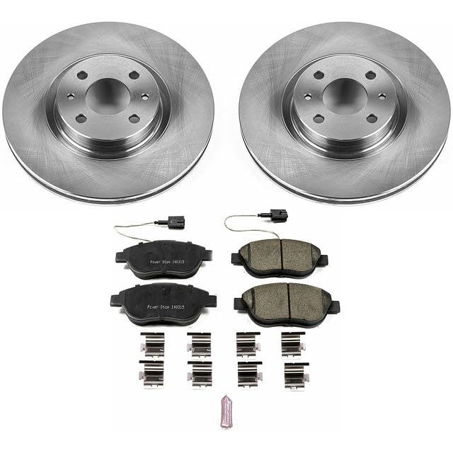 Power Stop Autospecialty KOE6426 Front Replacement Brake Kit-OE Brake Rotors & Ceramic Brake Pads For Fiat 500 2012-2019 [Model Specific]