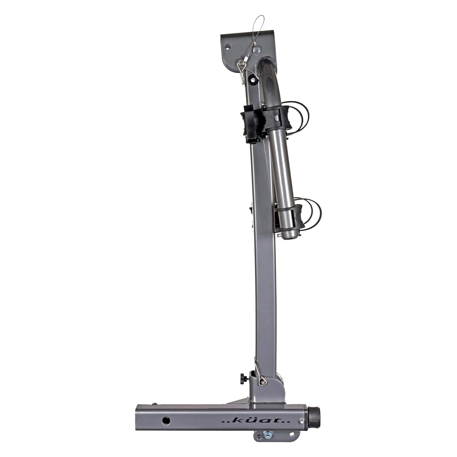 2" KUAT Beta Hitch-Mounted Bike Rack | Hanging-Style Durable Lightweight Aluminum Powder Coated Folding Tilting-Down Gray Bicycle Car Truck Transportation Hauling Rack | 2 Bike Capacity