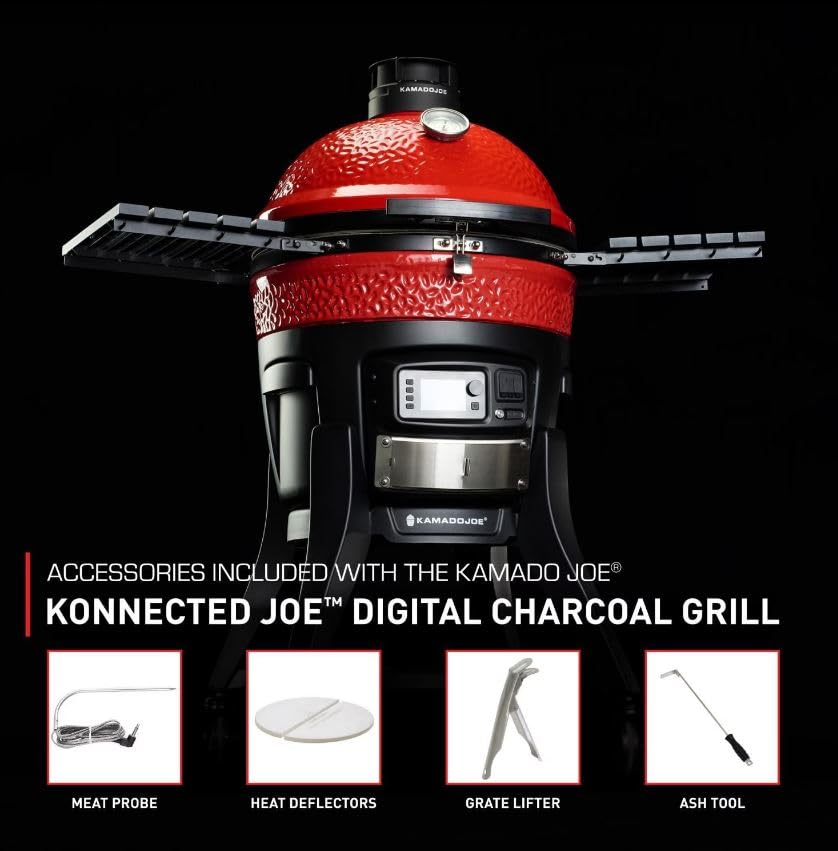 Kamado Joe 18 in. Konnected Joe Digital Charcoal Grill and Smoker with Auto-Ignition and Wi-Fi Temperature Control KJ15041123