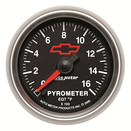 Auto Meter 3644-00406 2-1/16" GM Performance Part Red 0-1600 Degree Fahrenheit Full Sweep Electric Pyrometer Gauge Kit