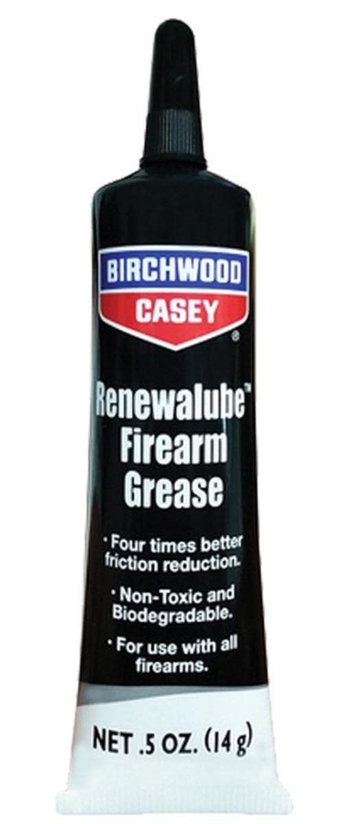 Renewalube Birchwood Casey Bio Gun Grease, 0.5oz Tube | Long-Lasting Water-Resistant Gun Lubricant for Reduction of Friction and Metal Surfaces Protection