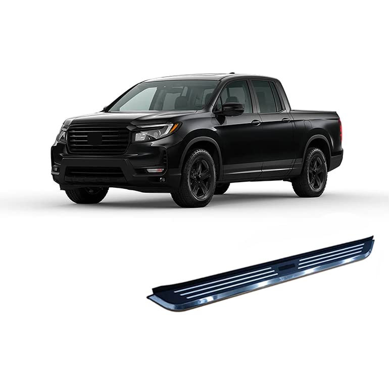 Pinnacle Black Horse Running Boards Black & Silver Compatible with 2016-2022 Honda Pilot|2019-2022 Honda Passport|2017-2023 Honda Ridgeline-PIPI70