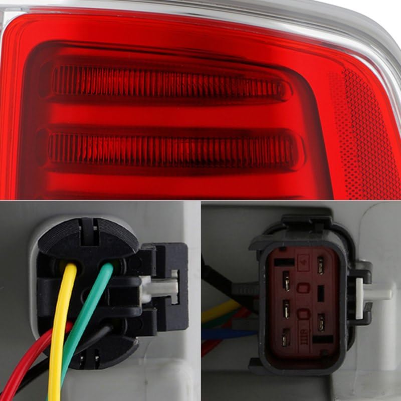 Halogen Upgrade to OE+ Chrome Interior LED Tail Light Spyder 2009-18 Ram 1500 2500 3500- Reverse-T20(Included) - OE Set (Come w/Harness fit Halogen Model)