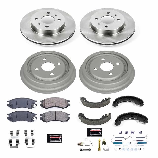 Power Stop Autospecialty KOE15126DK Front and Rear Replacement Brake Kit-OE Brake Drums & Ceramic Brake Pads For SC, SC1, SC2, SL, SL1, SL2, SW1, SW2 [Model Specific]