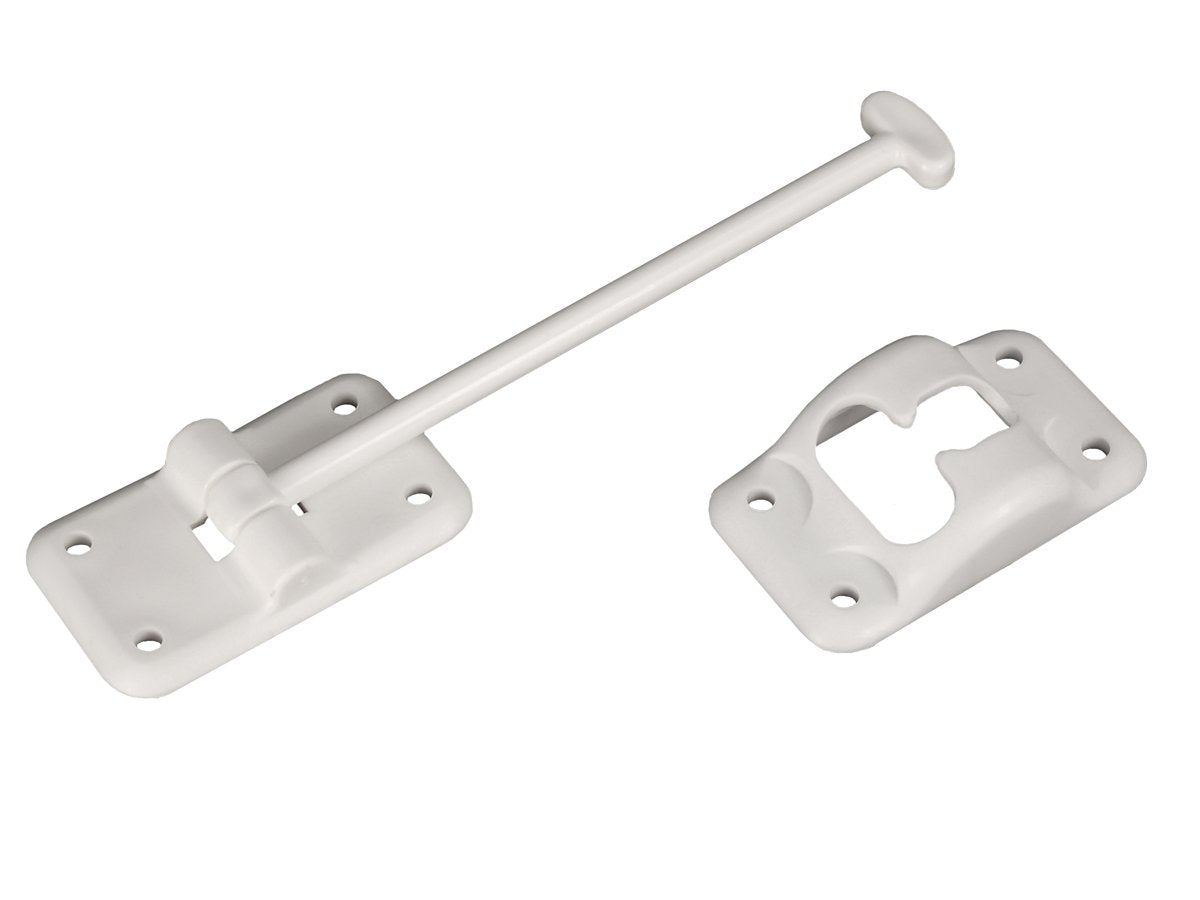 Entry Door Holder RV Designer E235 - T-Style RV Door Holder 6" White - Durable Plastic for Camper/RV Doors - Easy Install with Plunger & Screws - Top RV Accessories