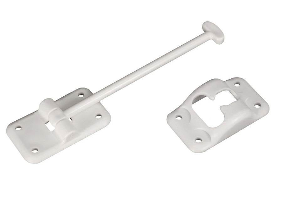 Entry Door Holder RV Designer E235 - T-Style RV Door Holder 6" White - Durable Plastic for Camper/RV Doors - Easy Install with Plunger & Screws - Top RV Accessories
