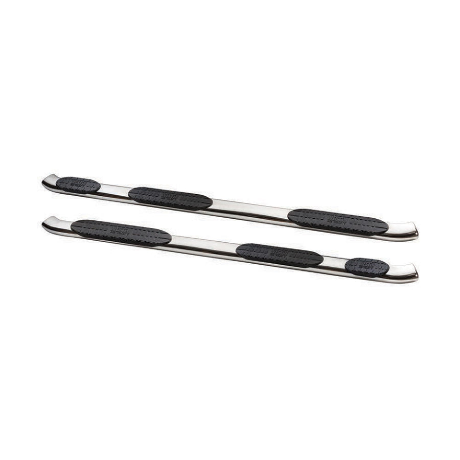 PRO TRAXX 5 Westin Oval Wheel to Wheel Nerf Bars fits 2007-2018 Silverado Sierra 1500 Crew Cab 5'5" Bed (Exc 2007 Classic) Stainless Steel Pair