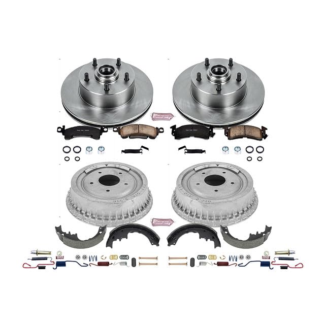 Power Stop KOE15022DK Front and Rear Replacement Brake Kit Autospecialty Brake Drums & Ceramic Brake Pads For Apollo, Chevelle, El Camino, Monte Carlo, Nova, Sprint, Omega, Ventura [Model Specific]