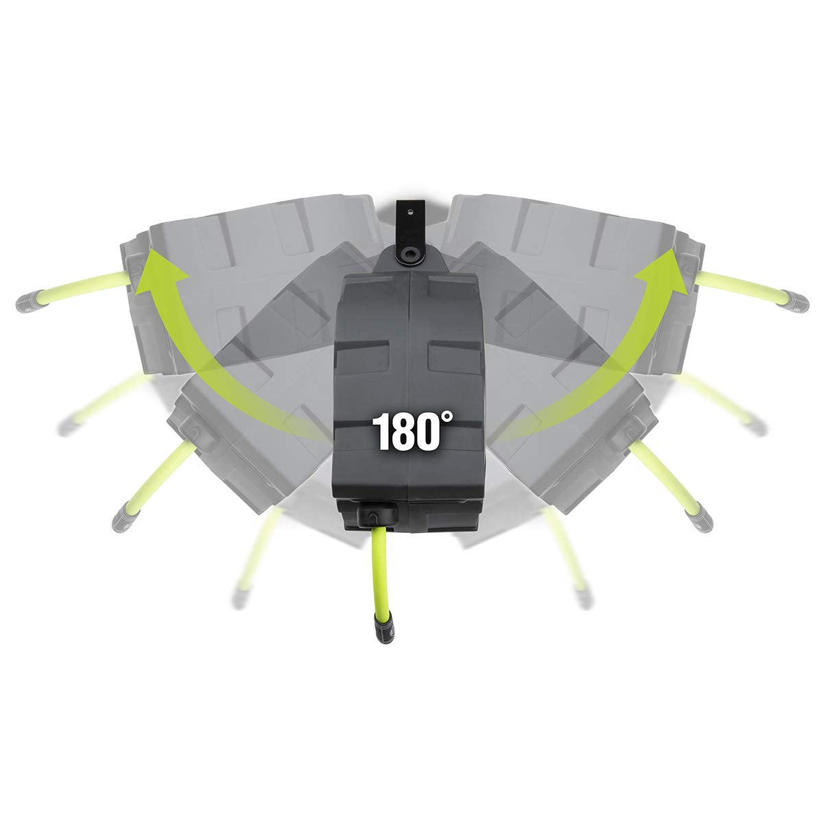Retractable Flexzilla Enclosed Plastic Air Hose Reel, 3/8 in. x 30 ft, Heavy Duty, Lightweight, Hybrid, ZillaGreen - L8232FZ