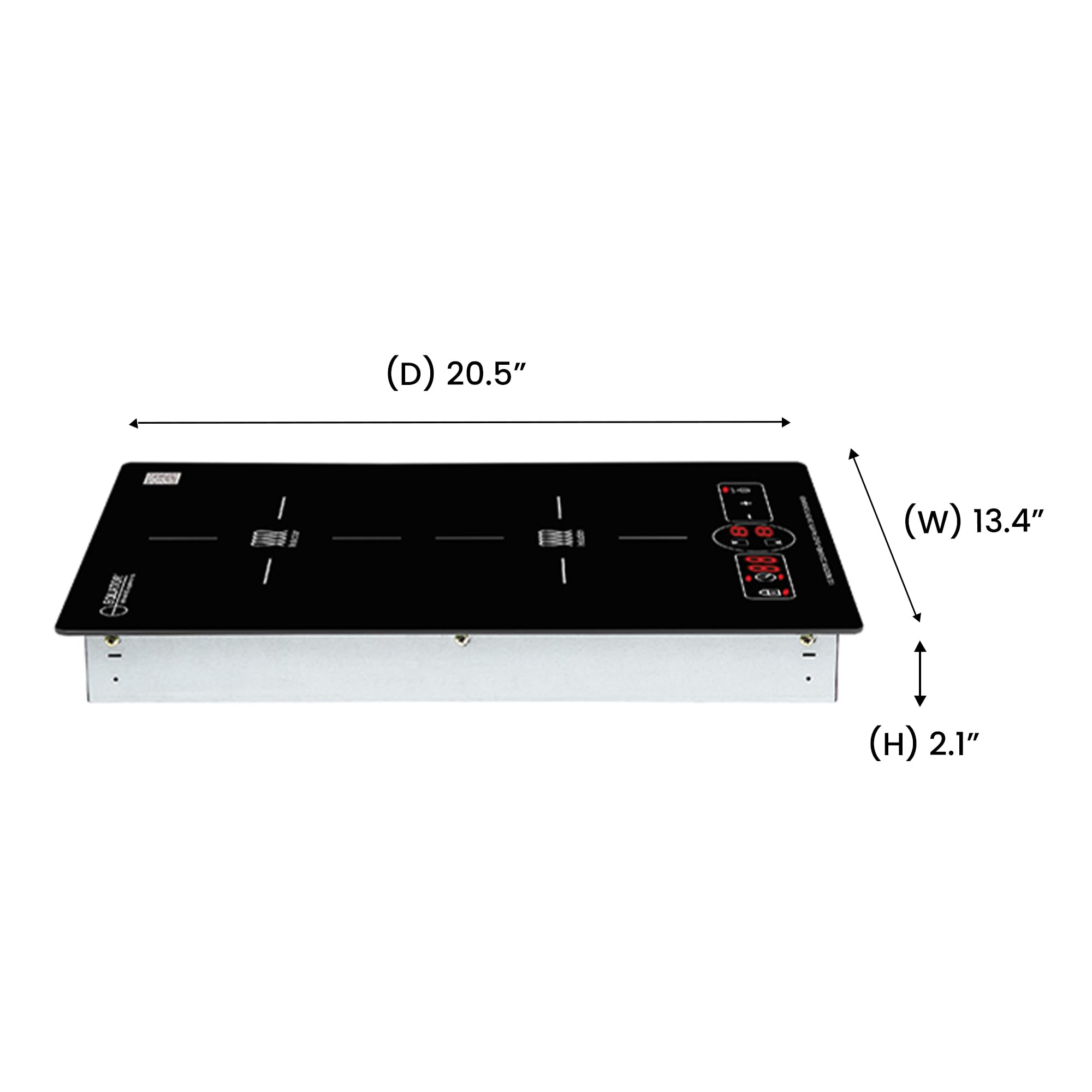 13" VERTICAL Equator Advanced Appliances 2-BURNER Induction Cooktop 9 POWER Built in/Freestand 110V
