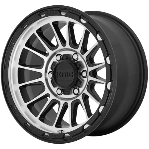 KMC Satin Black Impact MACHINED Wheel with Aluminum (18 x 9. inches /6 x 114 mm, 18 mm Offset)