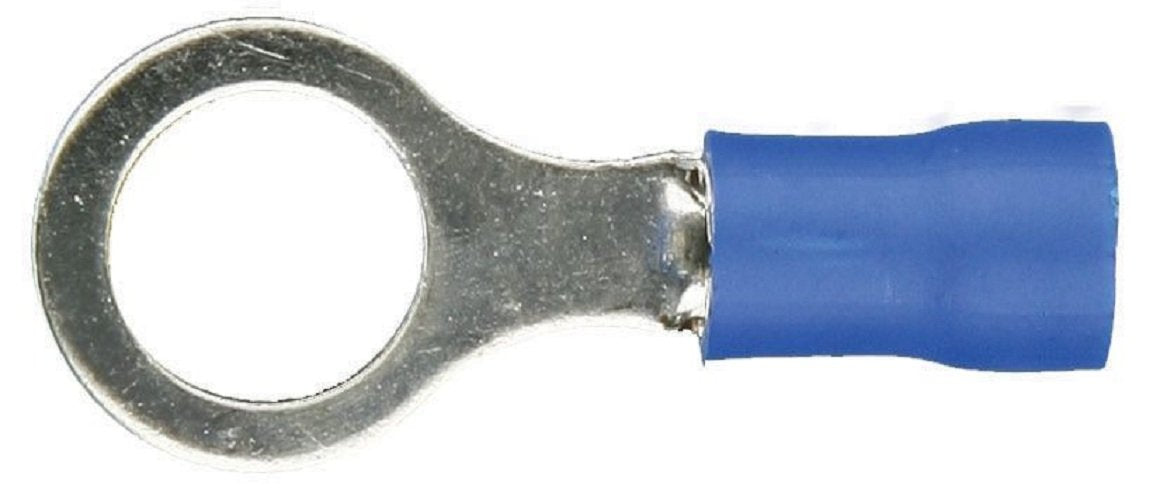 Vinyl Terminal Ring Connector Install Bay 5/16 Inch 16/14 Gauge 100 Pack Blue - BVRT516