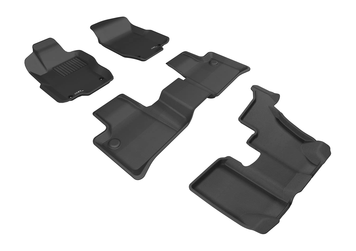 Complete Set 3D MAXpider Custom Fit All-Weather Floor Mat for Select Mercedes-Benz GL-Class Models - Kagu Rubber (Black)