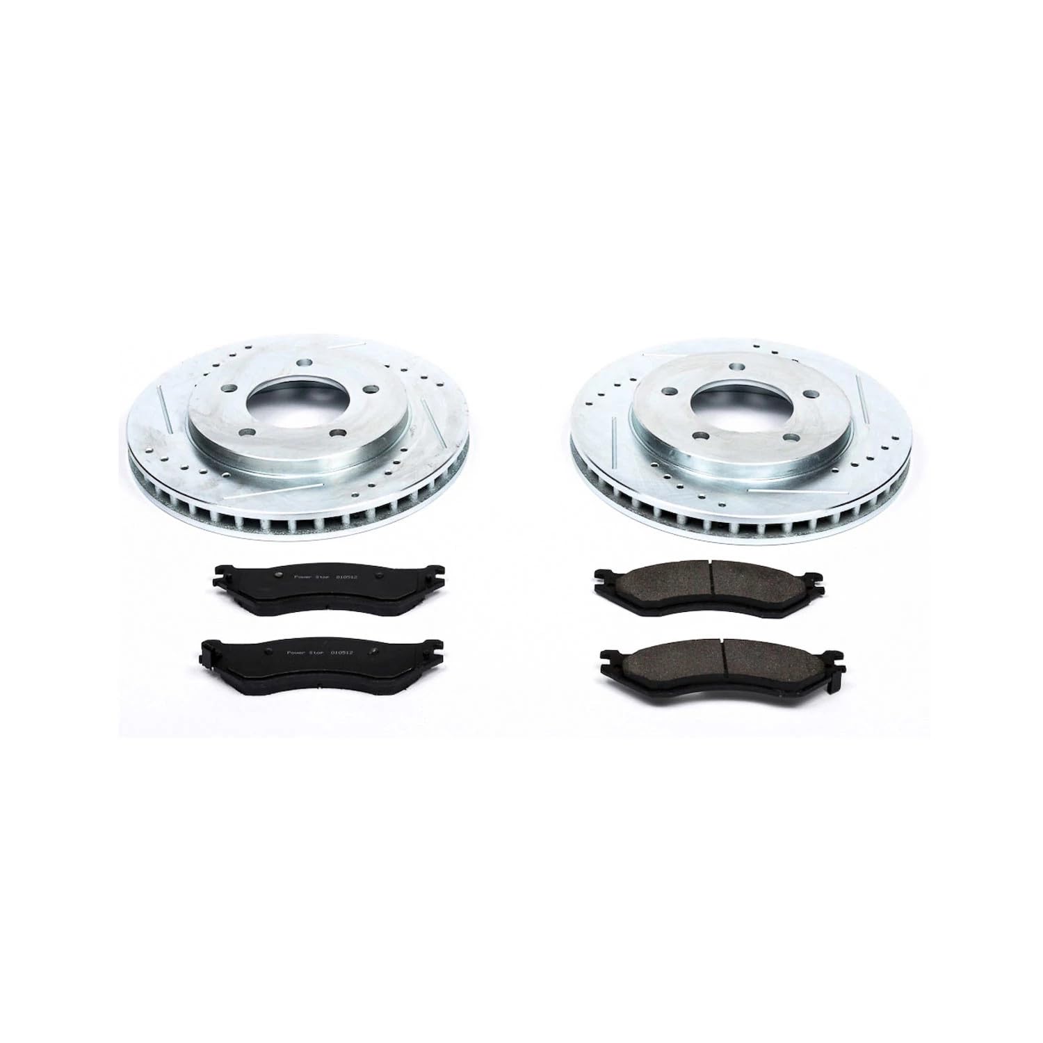 Power Stop K1869 Z23 Carbon Fiber Brake Pads with Drilled & Slotted Brake Rotors Kit For Ford Expedition 1997-2002, Lincoln Navigator 1998-2002 [Model Specific]
