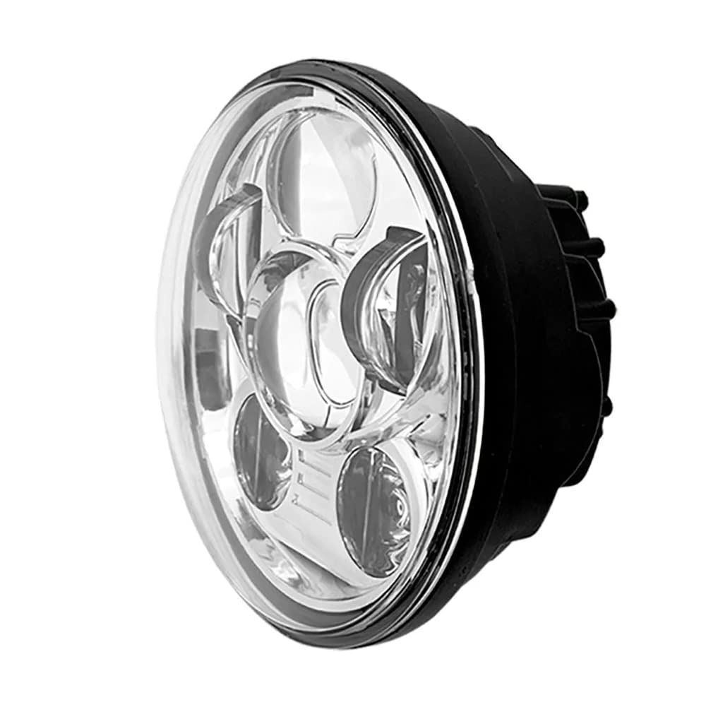 Silver METRA Round Motorcycle Headlights - 5.6 Inch (BC-562S)