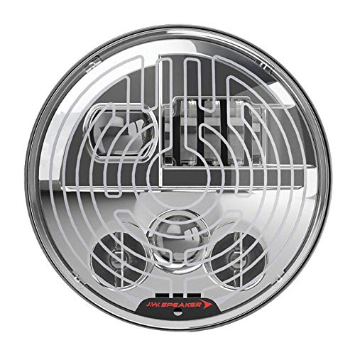 JW Speaker Model 8730 LED Headlight, 7 Inch Round, Set of 2 (Heated Chrome)