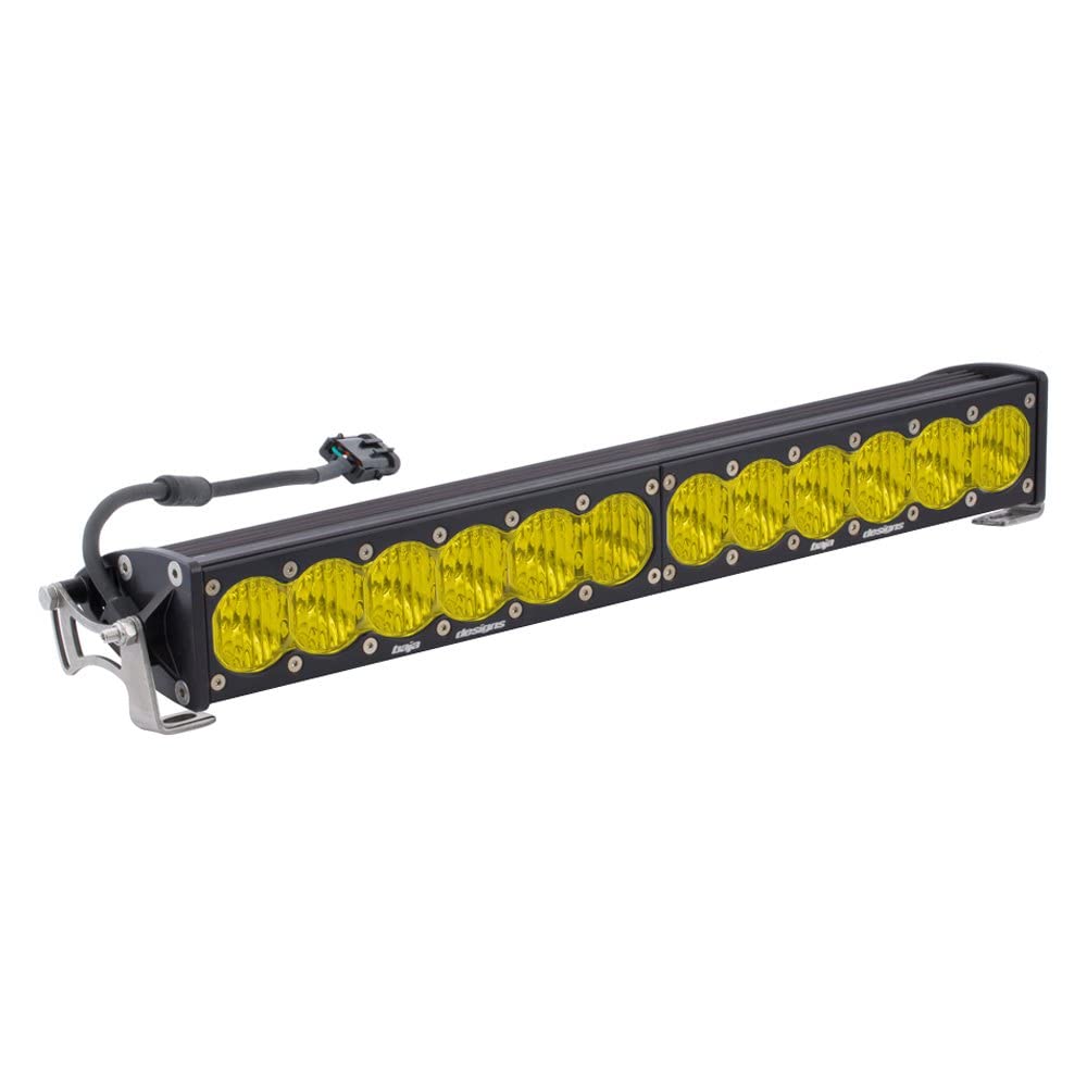 OnX6+ Baja Designs Straight LED Light Bar 20-inch for Jeeps, Off-Road 4x4, Trucks, UTV, ATV, SUV (Wide Cornering; Amber)