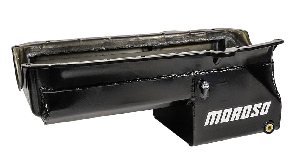 Moroso Steel Drag Race Oil Pan 21015, Fits Small Block Chevy Pre-80 Block Inc. Dart Little M, 8" Depth