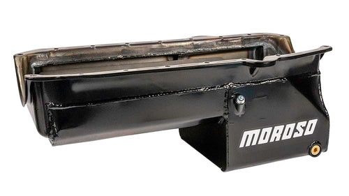 Moroso Steel Drag Race Oil Pan 21015, Fits Small Block Chevy Pre-80 Block Inc. Dart Little M, 8" Depth