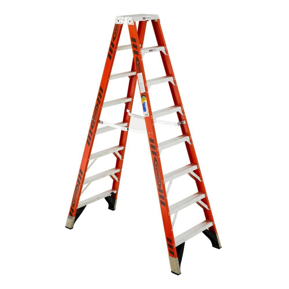 Fiberglass Multi-Use Twin Ladder, Werner T7408 375-Pound Duty Rating, 8-Foot